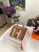 1:1 Replica Hermes Herbag Zip Bag Black/Brown/Red For Women 31cm / 12.2in
