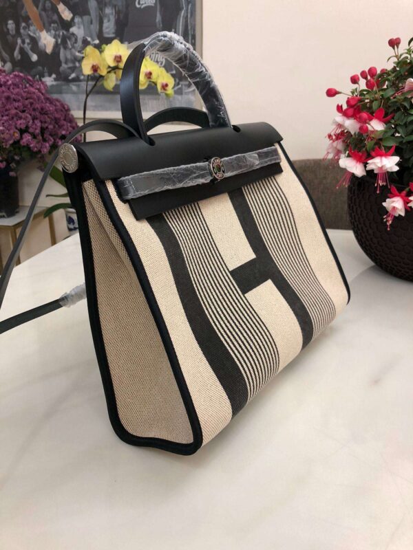 1:1 Replica Hermes Herbag Zip Bag Black/Brown/Red For Women 31cm / 12.2in