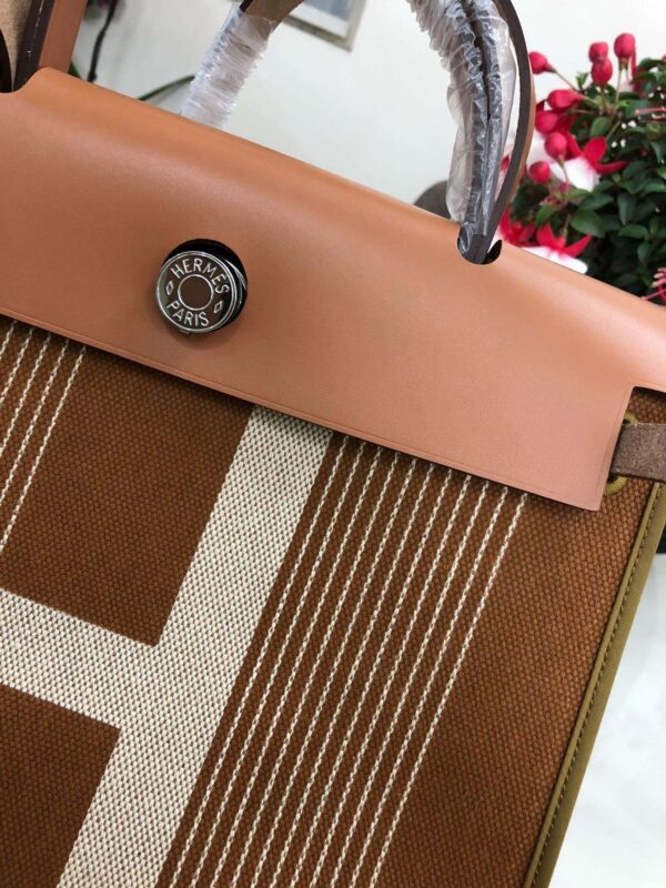 1:1 Replica Hermes Herbag Zip Bag Black/Brown/Red For Women 31cm / 12.2in