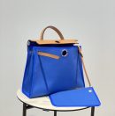 1:1 Replica Hermes Herbag Zip Bag Blue, Silver Toned Hardware Bag For Women, Women's Handbags, Shoulder Bags 12.2in/31cm