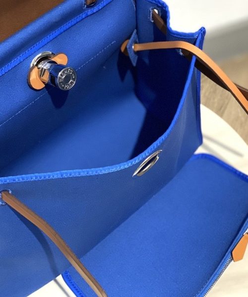 1:1 Replica Hermes Herbag Zip Bag Blue, Silver Toned Hardware Bag For Women, Women's Handbags, Shoulder Bags 12.2in/31cm
