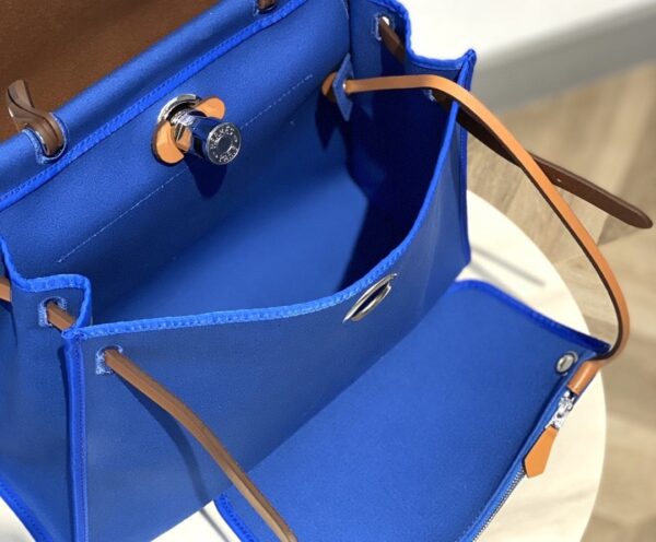 1:1 Replica Hermes Herbag Zip Bag Blue, Silver Toned Hardware Bag For Women, Women's Handbags, Shoulder Bags 12.2in/31cm