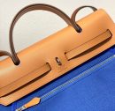 1:1 Replica Hermes Herbag Zip Bag Blue, Silver Toned Hardware Bag For Women, Women's Handbags, Shoulder Bags 12.2in/31cm