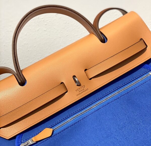 1:1 Replica Hermes Herbag Zip Bag Blue, Silver Toned Hardware Bag For Women, Women's Handbags, Shoulder Bags 12.2in/31cm