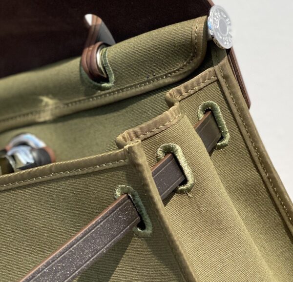 1:1 Replica Hermes Herbag Zip Bag Dark Green Moss, Silver Toned Hardware Bag For Women, Women's Handbags, Shoulder Bags 12.2in/31cm