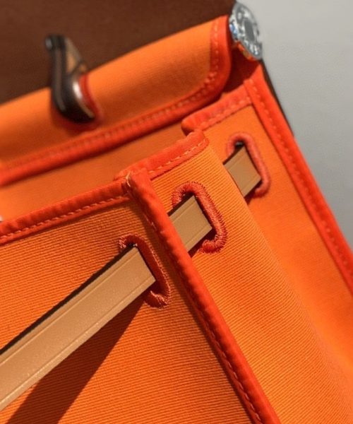 1:1 Replica Hermes Herbag Zip Bag Orange, Silver Toned Hardware Bag For Women, Women's Handbags, Shoulder Bags 12.2in/31cm