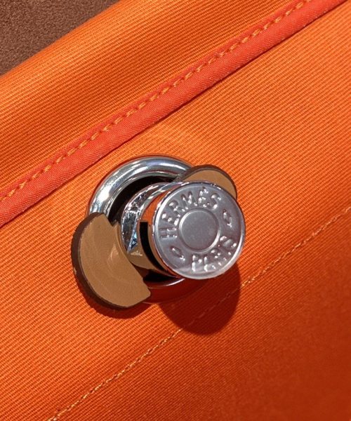 1:1 Replica Hermes Herbag Zip Bag Orange, Silver Toned Hardware Bag For Women, Women's Handbags, Shoulder Bags 12.2in/31cm