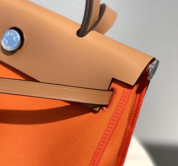 1:1 Replica Hermes Herbag Zip Bag Orange, Silver Toned Hardware Bag For Women, Women's Handbags, Shoulder Bags 12.2in/31cm