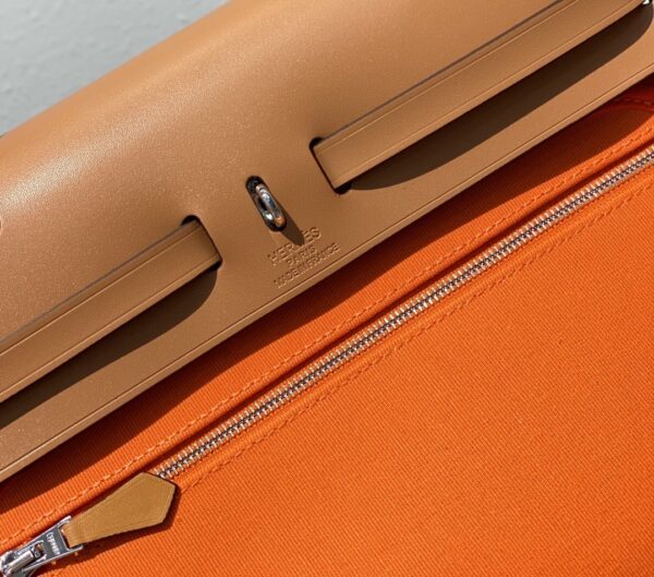 1:1 Replica Hermes Herbag Zip Bag Orange, Silver Toned Hardware Bag For Women, Women's Handbags, Shoulder Bags 12.2in/31cm