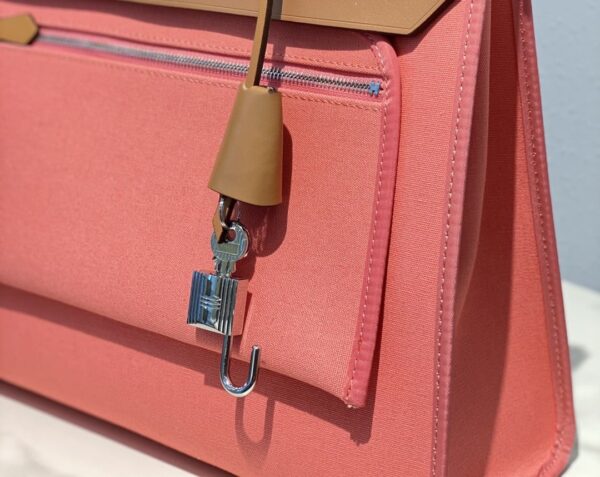 1:1 Replica Hermes Herbag Zip Bag Pink, Silver Toned Hardware Bag For Women, Women's Handbags, Shoulder Bags 12.2in/31cm