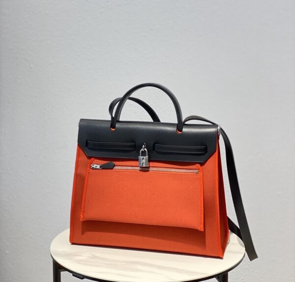 1:1 Replica Hermes Herbag Zip Bag Red, Silver Toned Hardware Bag For Women, Women's Handbags, Shoulder Bags 12.2in/31cm