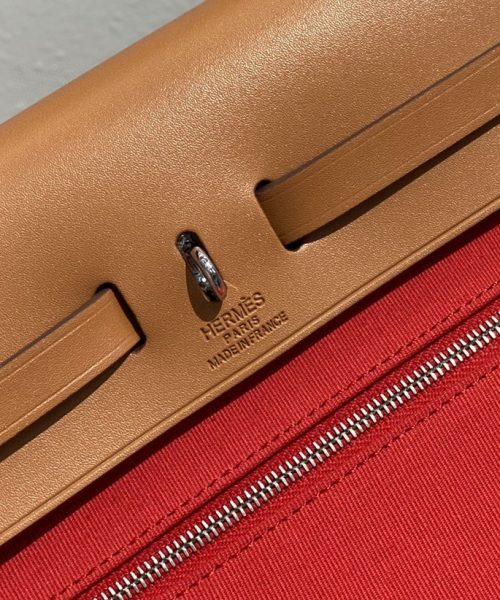 1:1 Replica Hermes Herbag Zip Bag Red, Silver Toned Hardware Bag For Women, Women's Handbags, Shoulder Bags 12.2in/31cm