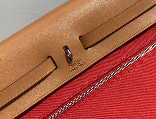 1:1 Replica Hermes Herbag Zip Bag Red, Silver Toned Hardware Bag For Women, Women's Handbags, Shoulder Bags 12.2in/31cm