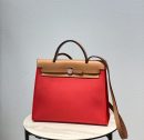 1:1 Replica Hermes Herbag Zip Bag Red, Silver Toned Hardware Bag For Women, Women's Handbags, Shoulder Bags 12.2in/31cm