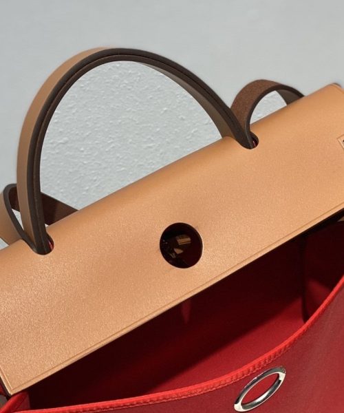1:1 Replica Hermes Herbag Zip Bag Red, Silver Toned Hardware Bag For Women, Women's Handbags, Shoulder Bags 12.2in/31cm