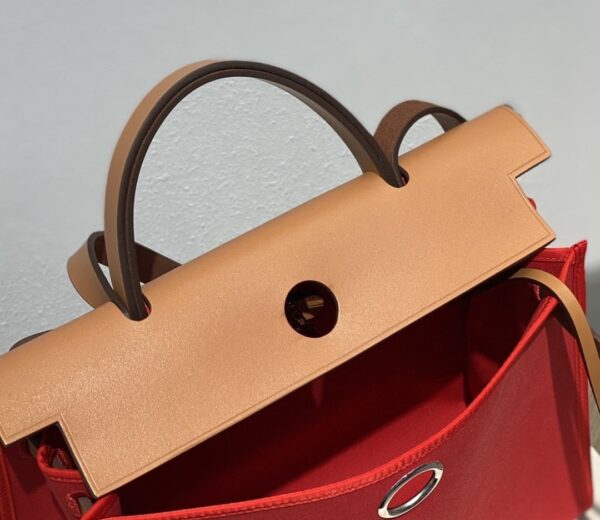 1:1 Replica Hermes Herbag Zip Bag Red, Silver Toned Hardware Bag For Women, Women's Handbags, Shoulder Bags 12.2in/31cm