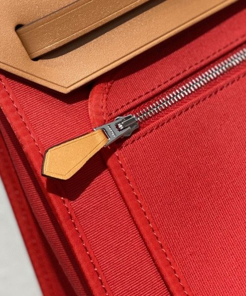 1:1 Replica Hermes Herbag Zip Bag Red, Silver Toned Hardware Bag For Women, Women's Handbags, Shoulder Bags 12.2in/31cm