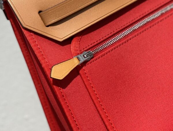 1:1 Replica Hermes Herbag Zip Bag Red, Silver Toned Hardware Bag For Women, Women's Handbags, Shoulder Bags 12.2in/31cm
