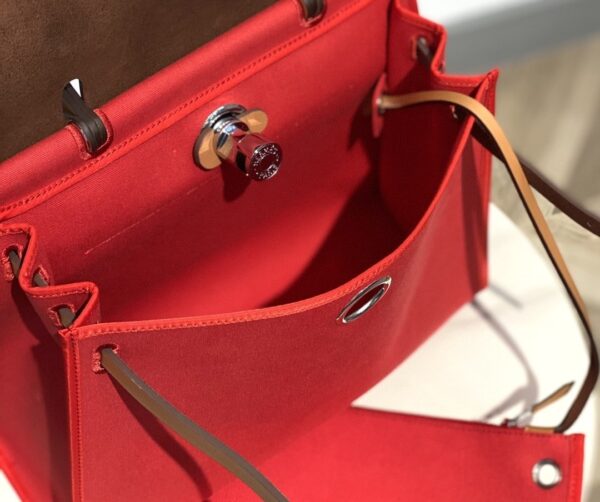1:1 Replica Hermes Herbag Zip Bag Red, Silver Toned Hardware Bag For Women, Women's Handbags, Shoulder Bags 12.2in/31cm