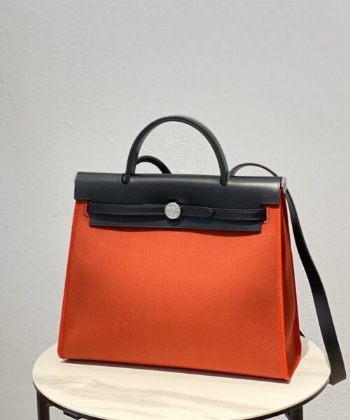 1:1 Replica Hermes Herbag Zip Bag Red, Silver Toned Hardware Bag For Women, Women's Handbags, Shoulder Bags 12.2in/31cm