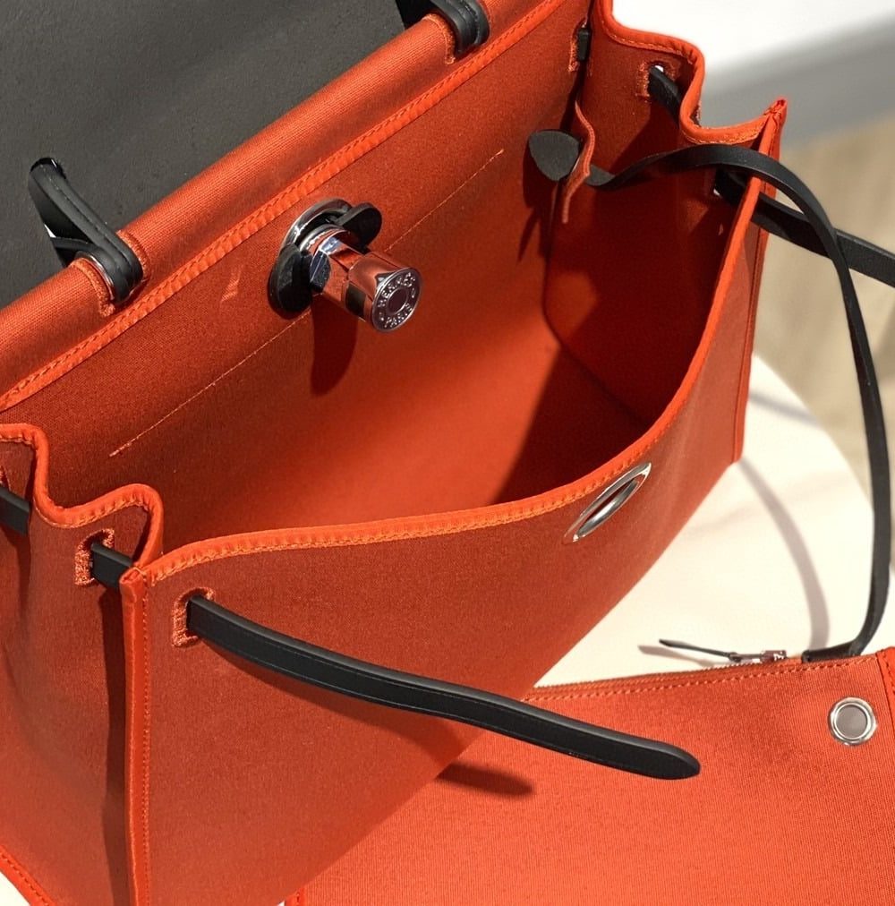 1:1 Replica Hermes Herbag Zip Bag Red, Silver Toned Hardware Bag For Women, Women's Handbags, Shoulder Bags 12.2in/31cm