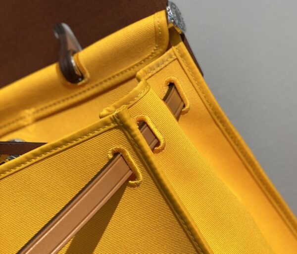 1:1 Replica Hermes Herbag Zip Bag Yellow, Silver Toned Hardware Bag For Women, Women's Handbags, Shoulder Bags 12.2in/31cm