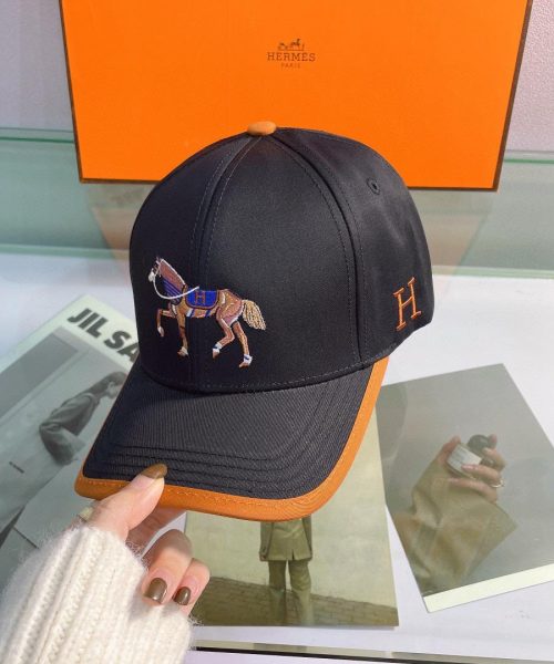 Hermes Horse Cap Black Hermes Cap