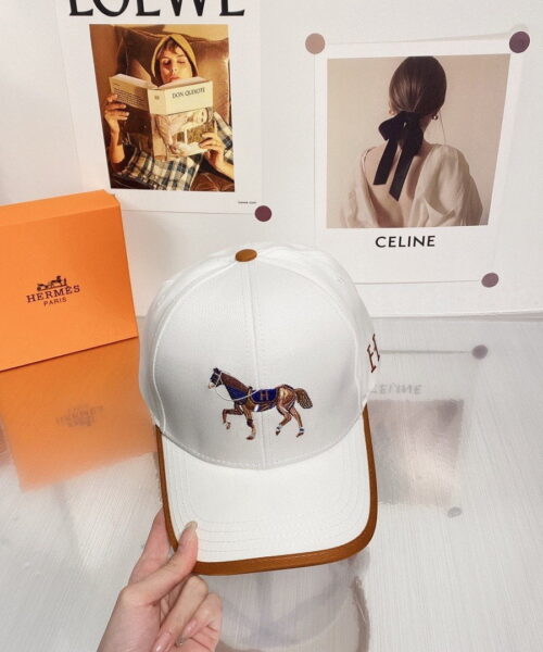 Hermes Horse Cap White Hermes Cap