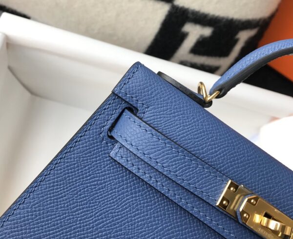 1:1 Replica Hermes Kelly 19 Blue France Swift Bag For Women, Women's Handbags, Shoulder Bags 7.5in/19cm