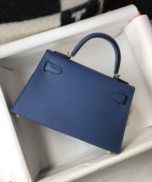 1:1 Replica Hermes Kelly 19 Blue France Swift Bag For Women, Women's Handbags, Shoulder Bags 7.5in/19cm