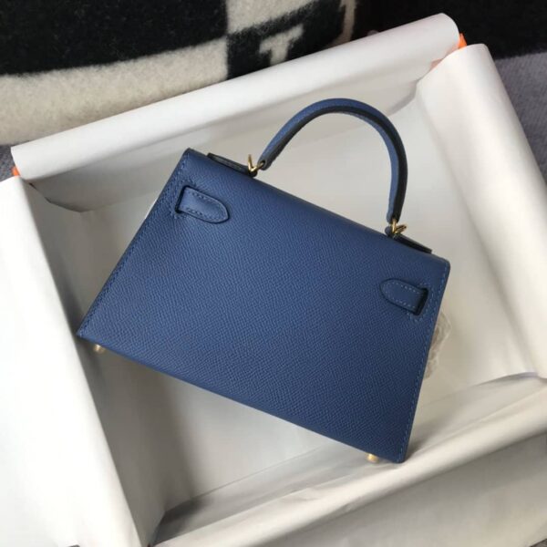 1:1 Replica Hermes Kelly 19 Blue France Swift Bag For Women, Women's Handbags, Shoulder Bags 7.5in/19cm