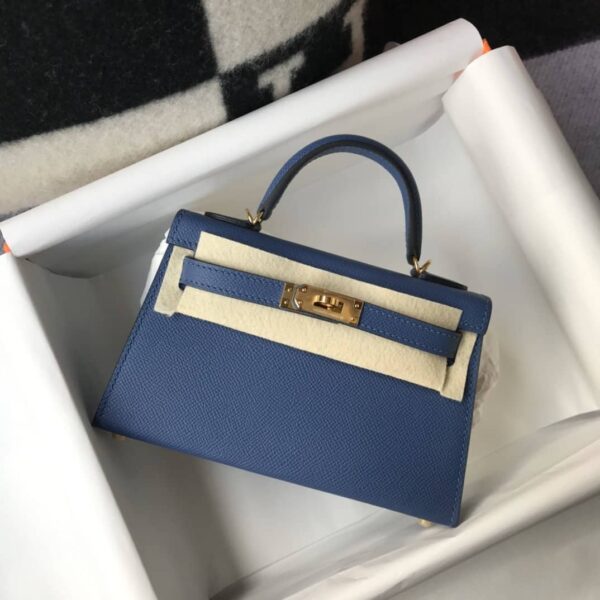 1:1 Replica Hermes Kelly 19 Blue France Swift Bag For Women, Women's Handbags, Shoulder Bags 7.5in/19cm