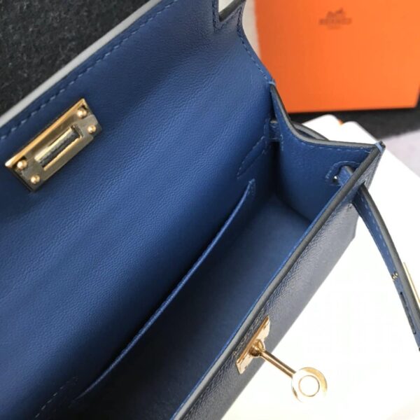 1:1 Replica Hermes Kelly 19 Blue France Swift Bag For Women, Women's Handbags, Shoulder Bags 7.5in/19cm