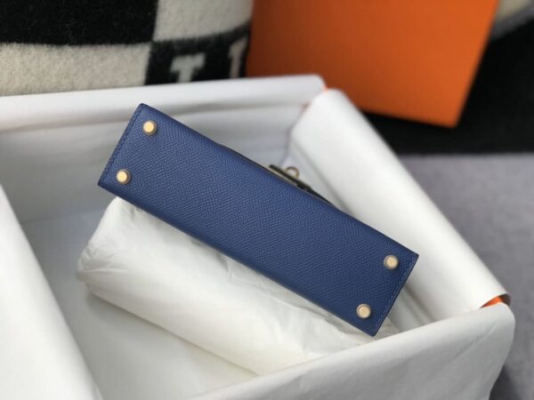 1:1 Replica Hermes Kelly 19 Blue France Swift Bag For Women, Women's Handbags, Shoulder Bags 7.5in/19cm