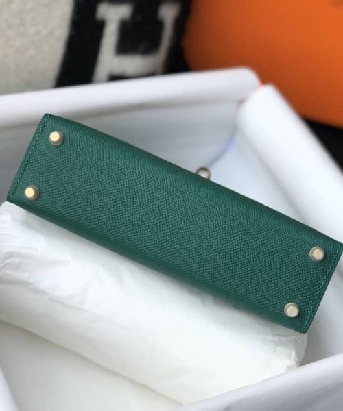 1:1 Replica Hermes Kelly 19 Green With Gold Toned Hardware Bag For Women, Women's Handbags, Shoulder Bags 7.5in/19cm