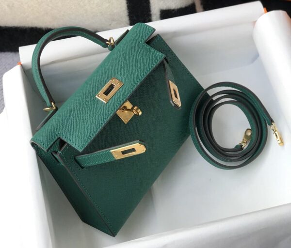 1:1 Replica Hermes Kelly 19 Green With Gold Toned Hardware Bag For Women, Women's Handbags, Shoulder Bags 7.5in/19cm