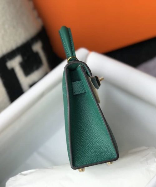 1:1 Replica Hermes Kelly 19 Green With Gold Toned Hardware Bag For Women, Women's Handbags, Shoulder Bags 7.5in/19cm