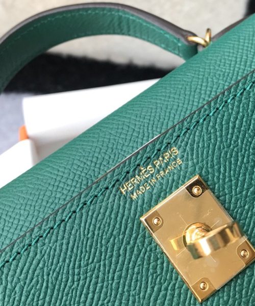 1:1 Replica Hermes Kelly 19 Green With Gold Toned Hardware Bag For Women, Women's Handbags, Shoulder Bags 7.5in/19cm