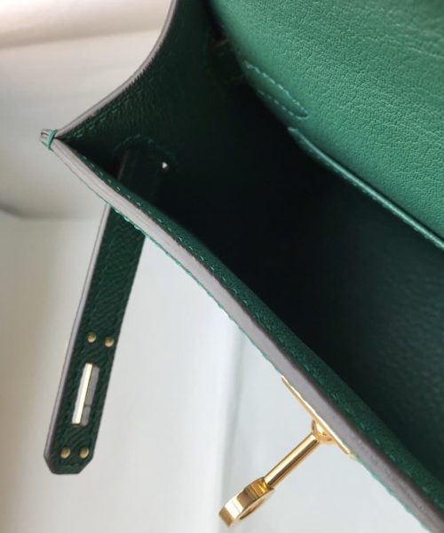 1:1 Replica Hermes Kelly 19 Green With Gold Toned Hardware Bag For Women, Women's Handbags, Shoulder Bags 7.5in/19cm