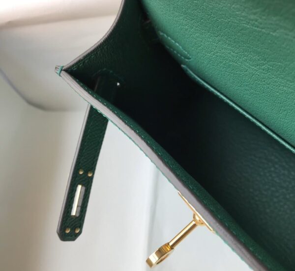 1:1 Replica Hermes Kelly 19 Green With Gold Toned Hardware Bag For Women, Women's Handbags, Shoulder Bags 7.5in/19cm