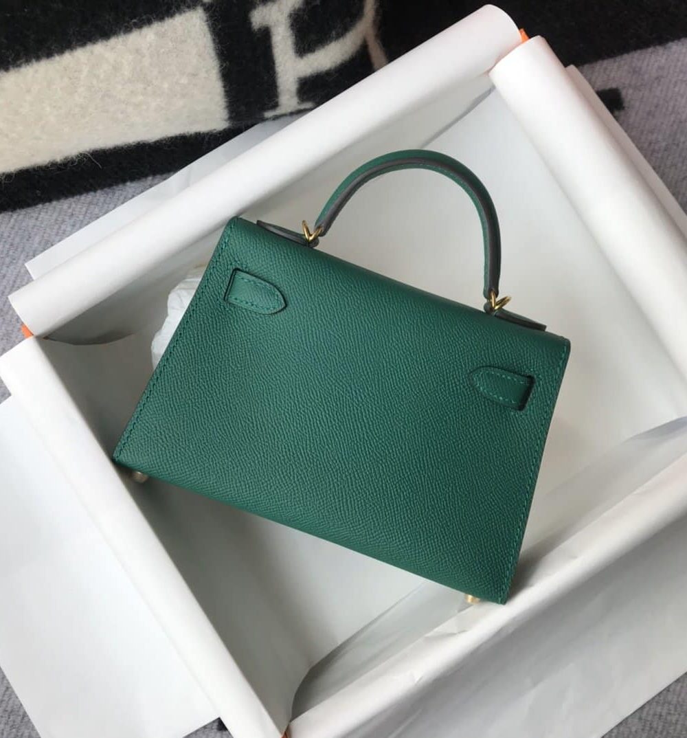 1:1 Replica Hermes Kelly 19 Green With Gold Toned Hardware Bag For Women, Women's Handbags, Shoulder Bags 7.5in/19cm