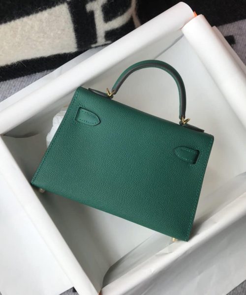 1:1 Replica Hermes Kelly 19 Green With Gold Toned Hardware Bag For Women, Women's Handbags, Shoulder Bags 7.5in/19cm