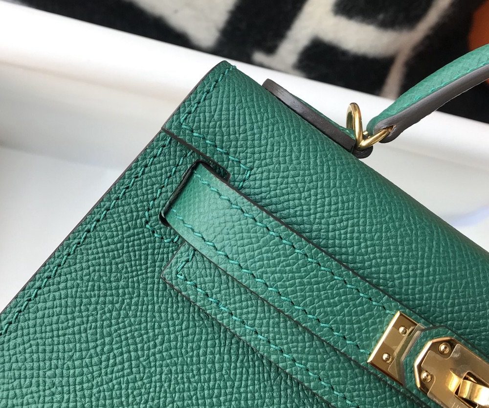 1:1 Replica Hermes Kelly 19 Green With Gold Toned Hardware Bag For Women, Women's Handbags, Shoulder Bags 7.5in/19cm