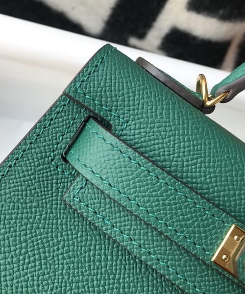 1:1 Replica Hermes Kelly 19 Green With Gold Toned Hardware Bag For Women, Women's Handbags, Shoulder Bags 7.5in/19cm
