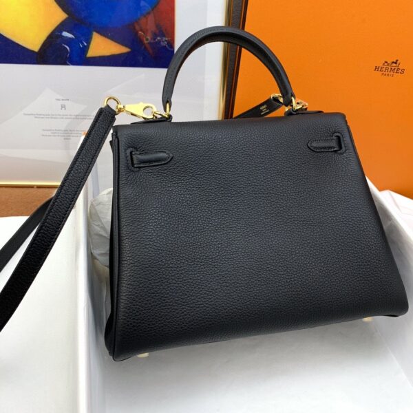 1:1 Replica Hermes Kelly 25 Retourne Togo Black Bag For Women, Women's Handbags, Shoulder Bags 10in/25cm