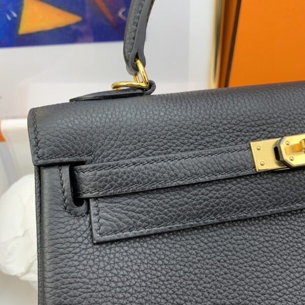 1:1 Replica Hermes Kelly 25 Retourne Togo Black Bag For Women, Women's Handbags, Shoulder Bags 10in/25cm