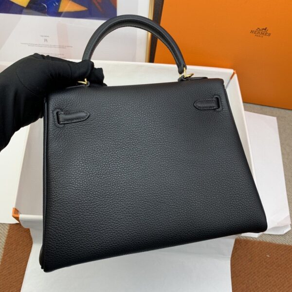1:1 Replica Hermes Kelly 25 Retourne Togo Black Bag For Women, Women's Handbags, Shoulder Bags 10in/25cm