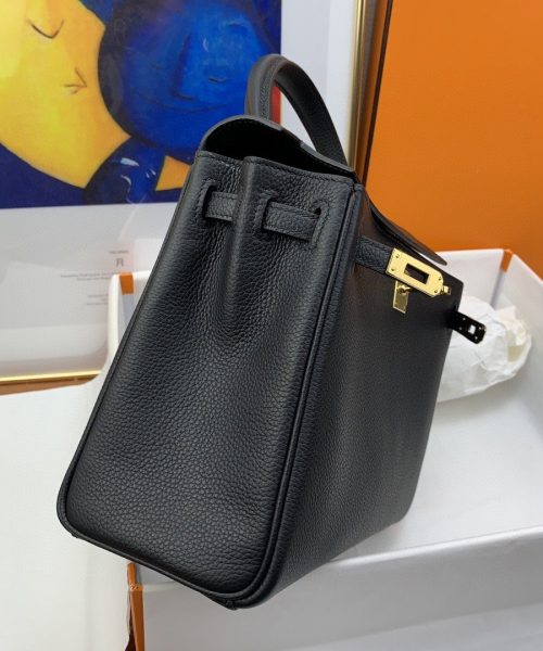 1:1 Replica Hermes Kelly 25 Retourne Togo Black Bag For Women, Women's Handbags, Shoulder Bags 10in/25cm
