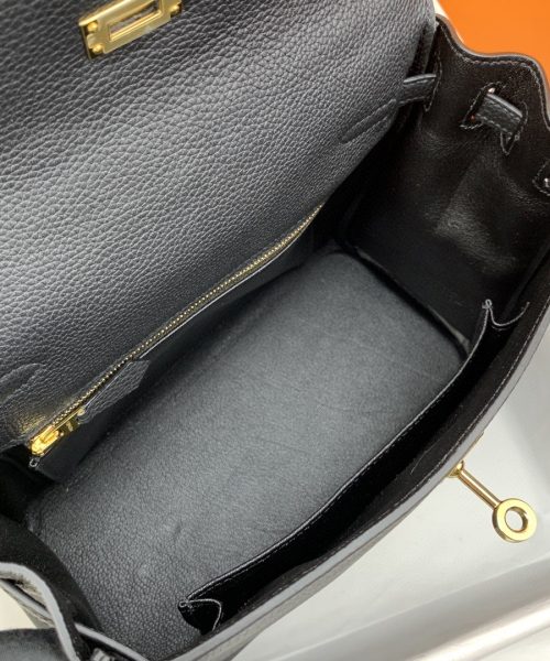 1:1 Replica Hermes Kelly 25 Retourne Togo Black Bag For Women, Women's Handbags, Shoulder Bags 10in/25cm