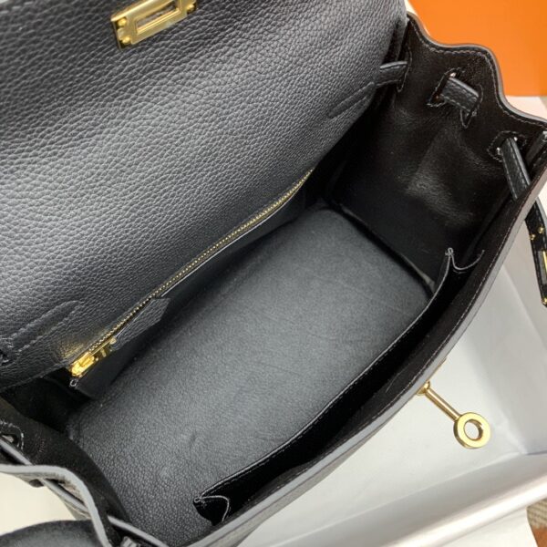1:1 Replica Hermes Kelly 25 Retourne Togo Black Bag For Women, Women's Handbags, Shoulder Bags 10in/25cm